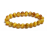 Tiger's eye gold bracelet elastic natural stone, ball 8 mm / 16-17 cm, stone of the sun and earth, brings luck and wealth