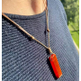 Labradorite pendant adjustable size, stone approx. 3,5 - 5 cm, rope adjustable size approx. 60 - 70 cm, stone transformation
