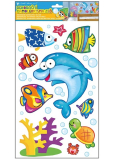 Decorative stickers Ocean, light blue dolphin 26 x 42 cm
