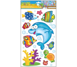 Decorative stickers Ocean, light blue dolphin 26 x 42 cm