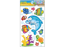 Decorative stickers Ocean, light blue dolphin 26 x 42 cm