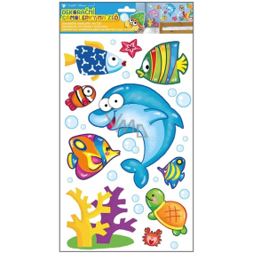 Decorative stickers Ocean, light blue dolphin 26 x 42 cm