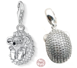 Charm Sterling silver 925 Hedgehog, lobster clasp animal bracelet pendant