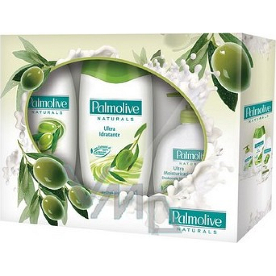 Palmolive Olive Milk shower gel 250 ml + soap 300 ml + shampoo 200 ml, cosmetic set