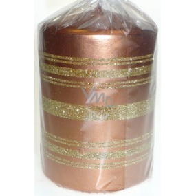 Lima Glittering Line candle copper cylinder 70 x 100 mm 1 piece
