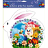 Window foil without glue Easter white hare, chicken and bee 30 x 29 cm