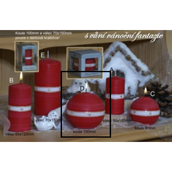Lima Aura Christmas Fantasy Scented Candle Red Ball 100 mm 1 piece