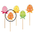 Felt egg orange recess 4.5 cm + skewers
