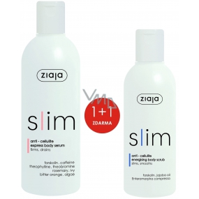 Ziaja Slim Anti-Cellulite body serum against cellulite 270 ml + Slim Anti-cellulite energizing body peeling 200 ml, duopack