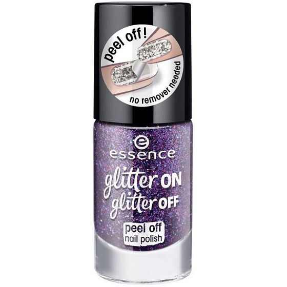 Essence Glitter on Glitter Off Nail Polish Nail Polish 04 Spotlight On! 8 ml