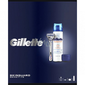 Gillette SkinGuard shaver + spare head 1 piece + shaving gel 200 ml + razor hook, cosmetic set for men