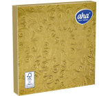 Aha Paper napkins 3 ply 33 x 33 cm 15 pieces Embossed gold