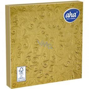 Aha Paper napkins 3 ply 33 x 33 cm 15 pieces Embossed gold