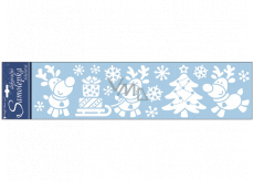 White reindeer stickers with glitter 63 x 15 cm