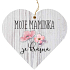 Bohemia Gifts Wooden decorative heart with print Mom 12 cm