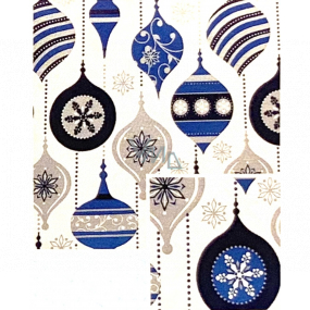 Nekupto Christmas gift wrapping paper 70 x 1000 cm White with blue and silver decorations