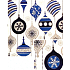 Nekupto Christmas gift wrapping paper 70 x 1000 cm White with blue and silver decorations