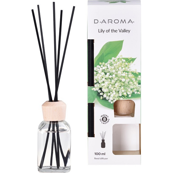D-Aroma- Lily of the Valley - Lily of the Valley aroma diffuser with gradual release sticks 100 ml