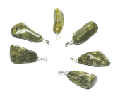 Epidot Troml pendant natural stone, 2,2-3 cm, 1 piece, heart healing stone