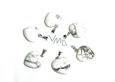 Magnesite / Howlite White Heart Pendant Natural Stone 15 mm, Purification Stone