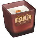 Heart & Home Nature Amber wood and vetiver scented candle large glass, burning time up to 40 hours 210 g