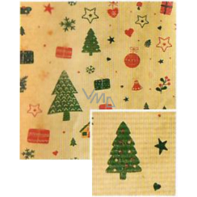 Nekupto Christmas gift wrapping paper 70 x 150 cm Beige, red ornaments, heart