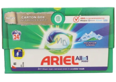Ariel All in1 Pods Mountain Spring gel capsules for washing white and light-coloured laundry long-lasting fragrance 24 pieces