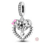 Charm Sterling Silver 925 Skeletons Love Halloween, Pendant for Halloween Bracelet