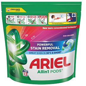 Ariel All‑in‑1 Pods Color laundry capsules, 12 pcs