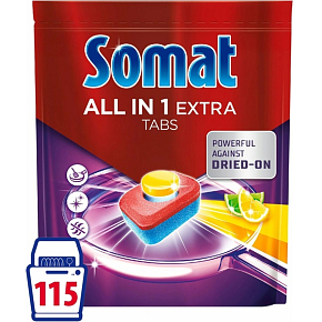 Somat All In 1 Extra Lemon XXXL Dishwasher Tablets 115 Pieces