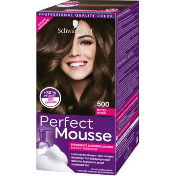 Schwarzkopf Perfect Mousse Permanent Foam Color Hair Color 500 Medium Brown