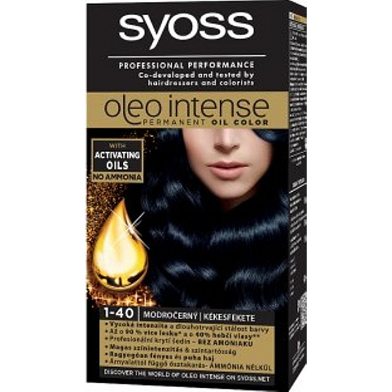 Syoss Oleo Intense Color Ammonia Free Hair Color 1-40 Blue / Black