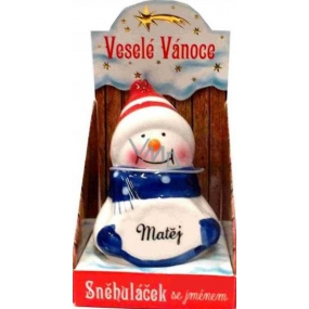 Nekupto Snowman named Matěj Christmas decoration size 8 cm