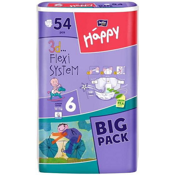 Bella Happy 6 Junior Extra 16+ kg diaper panties 54 pieces