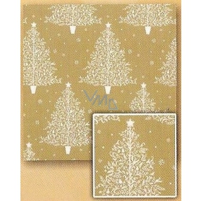 Nekupto Gift wrapping paper 70 x 200 cm Christmas Golden, white trees