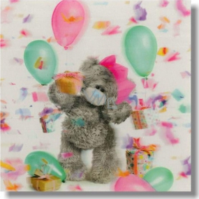 Me to You Congratulations to the envelope 3D Bear with balloons and a crown 15.5 x 15.5 cm