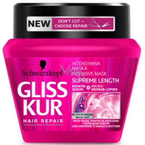 Gliss Kur Supreme Length regenerating mask for long hair prone to damage and split ends 300 ml