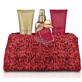 Baylis & Harding Fig and Pomegranate shower gel 100 ml + hand and body lotion 100 ml + body spray 100 ml + red sequin handbag, cosmetic set