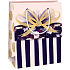 Ditipo Gift paper bag 11.4 x 6.4 x 14.6 cm old pink, stripes, bows