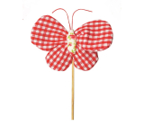 Butterfly fabric recess 8 cm + checkered skewers