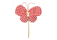 Butterfly fabric recess 8 cm + checkered skewers