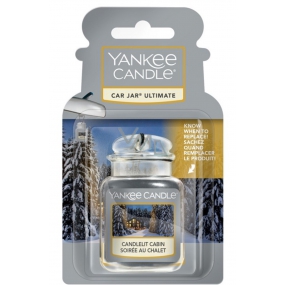 Yankee Candle Candlelit Cabin - Cottage illuminated by a candle gel scented car tag 24 g