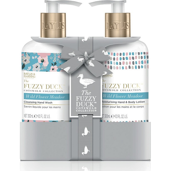Baylis & Harding Bluebell and Wildflower Hand Wash Dispenser 300 ml + Body and Hand Lotion Dispenser 300 ml, Cosmetic Set