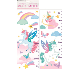 Wall stickers children's height chart Unicorn up to 120 cm