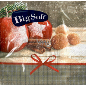 Big Soft Paper napkins 2 ply 33 x 33 cm 20 pieces Christmas Apples, cinnamon, nuts