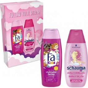 Fa Kids Girl shower gel 250 ml + Schauma Kids hair shampoo 250 ml, cosmetic set for girls