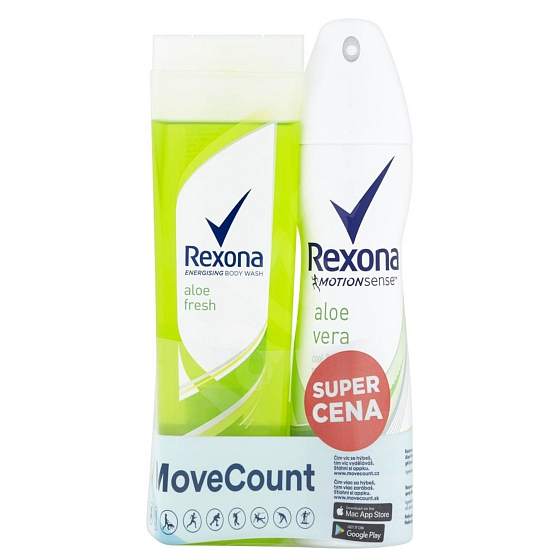 Rexona Aloe Vera shower gel 250 ml + antiperspirant spray 150 ml, cosmetic set for women