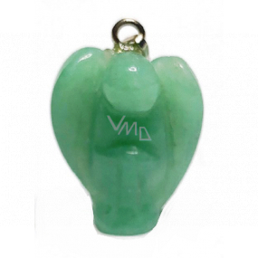 Aventurine green Angel guardian pendant natural stone 1,7 cm 1 piece, lucky stone