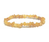 Amber Baltic honey / gold bracelet elastic chopped natural, 16 - 17 cm, solidified sunlight