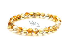 Citrine bracelet elastic natural stone, ball 6 mm / 16 - 17 cm, AA quality, stone of abundance, success